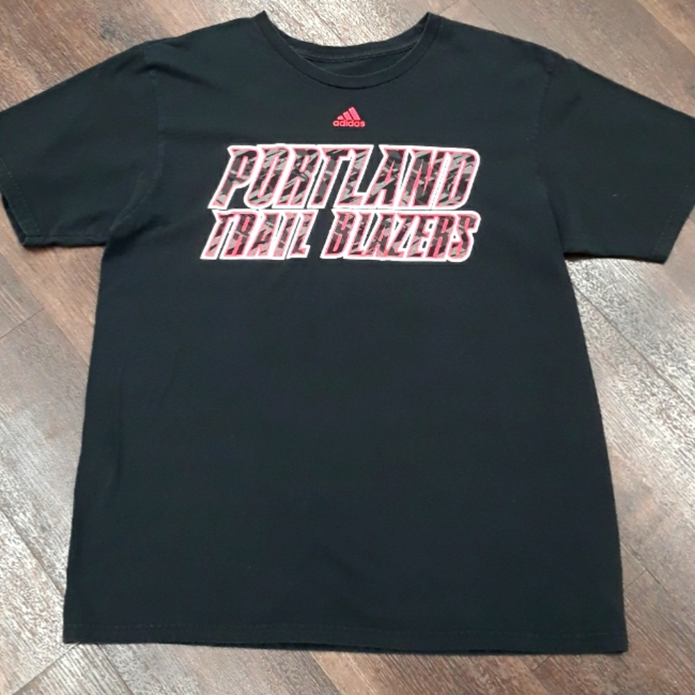 Adidas Portland Blazers Black Tee Shirt Sz. Large